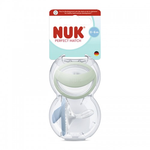 NUK Perfect Match Silicone Soother Pacifier 2pcs/box | 0-6 Months | Made in Germany